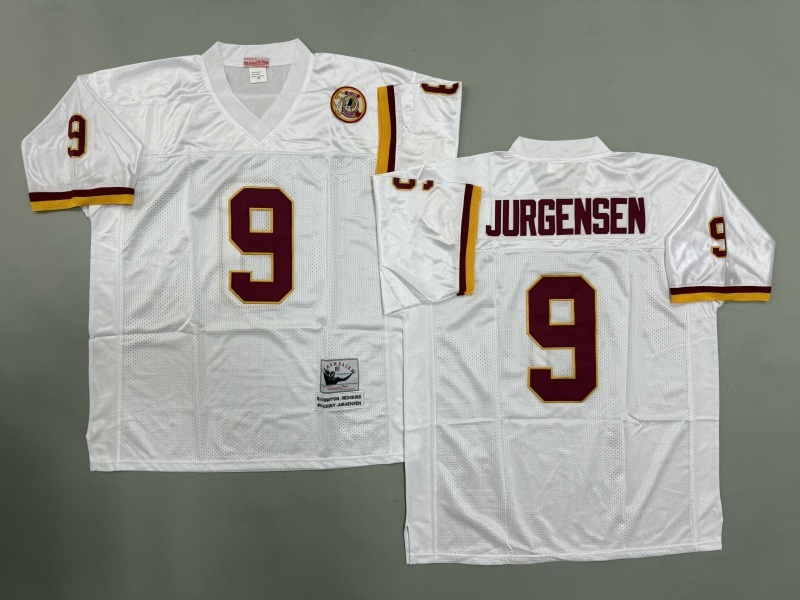 Men 2025 Washington Redskins #9 Jurgensen white Throwback Limited NFL Jersey style 002